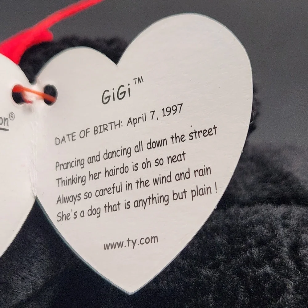 Vintage Retired‎ GiGi TY Beanie Baby Poodle Dog